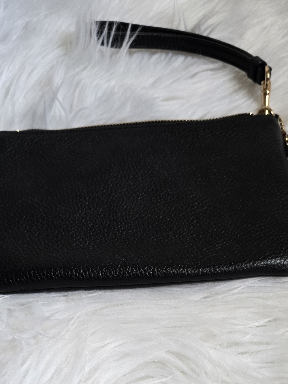 Coach Black Pebbled Leather Wristlet - Picture 3 of 4